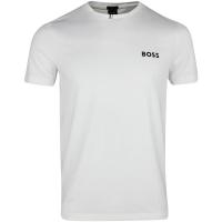 Hugo Boss男士修身弹力速干高尔夫圆领T恤亮白色运动休闲衫