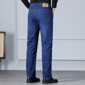 中高腰品质男士加绒牛仔裤轻奢商务弹力直筒裤男耐磨抗皱裤子