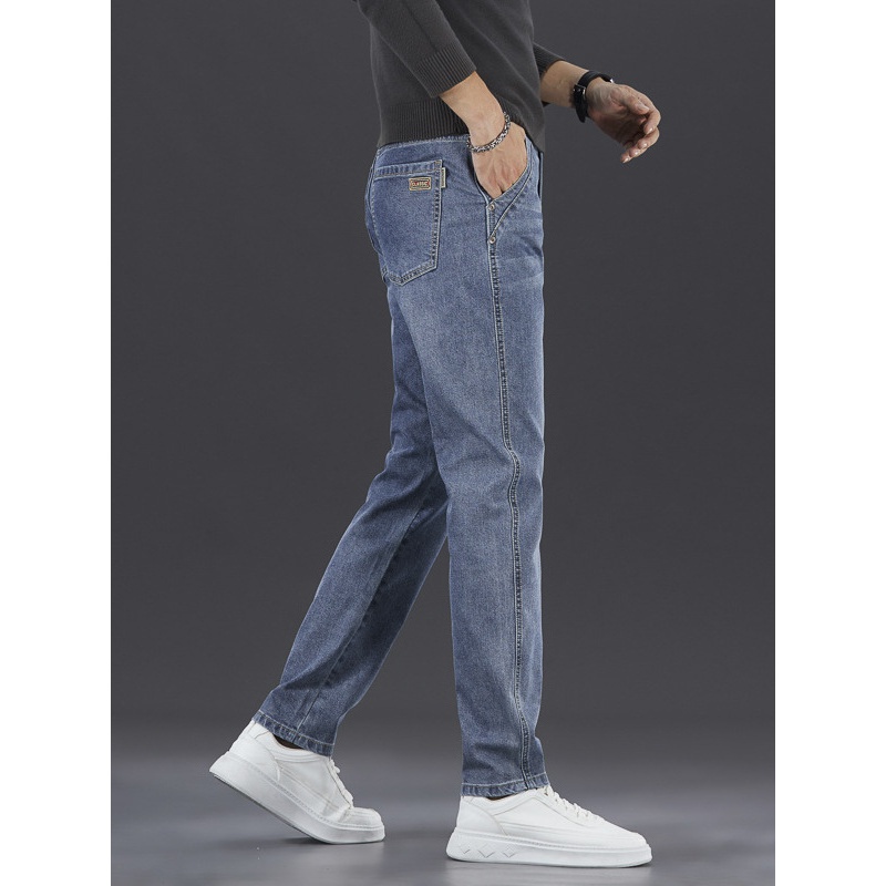 高端品质牛仔裤男士有弹性修身商务韩版百搭轻奢新款男装