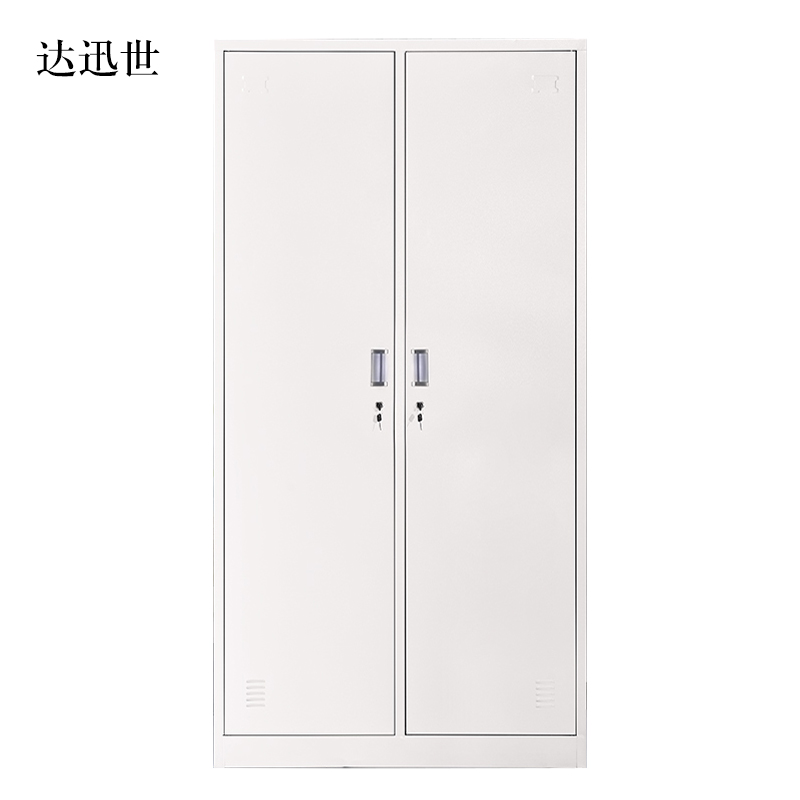 达迅世加厚二门钢制更衣柜员工柜铁皮职工储物柜带锁存包柜鞋柜