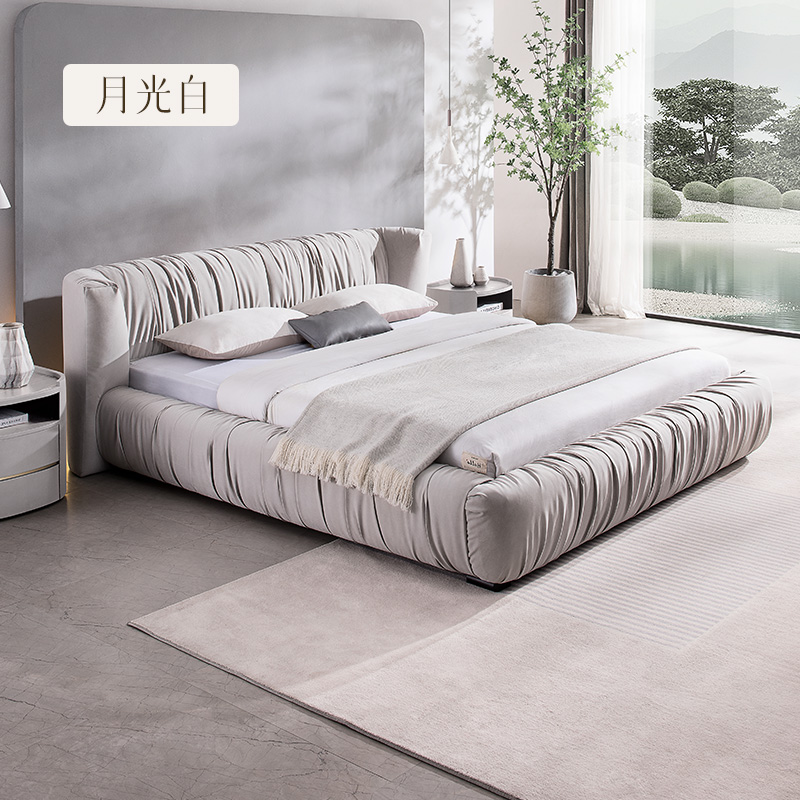 [高端]cbd家居意式轻奢布艺床极简双人大床别墅高端大气查理