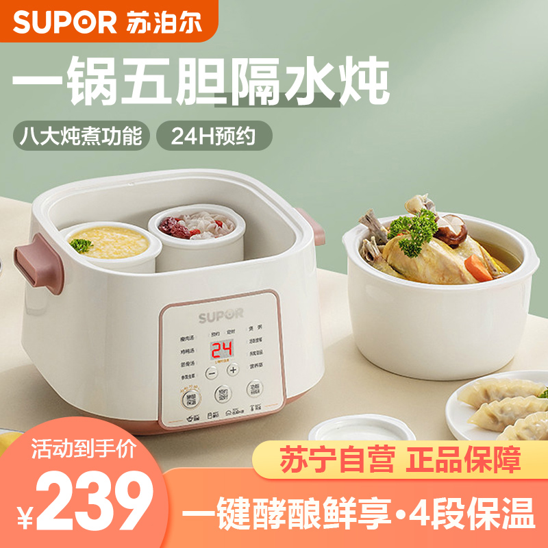 苏泊尔 (SUPOR) 电炖锅隔水电炖锅燕窝隔水电炖盅全自动家用陶瓷BB煲汤锅煮粥2.5L/升 DZ25YC828