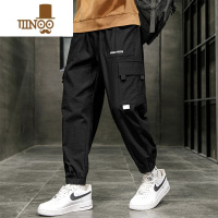 YANXU工装裤子男款潮牌宽松大码男裤2023款加肥加大九分运动休闲裤