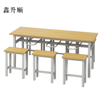 鑫升顺餐桌6人学校食堂小吃店快餐桌椅饭堂防火板桌1800*600*750