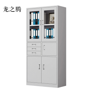 龙之腾钢制文件柜资料柜档案柜财务凭证柜带锁储物柜铁皮柜书柜偏三内保文件柜