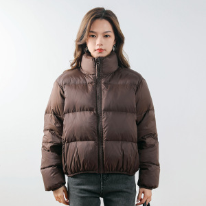 新款冬季小个子纯色面包服加厚羽绒服女保暖白鸭绒外套_66577