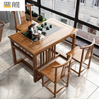 晋舰阳台茶桌椅组合家用小茶台新中式茶桌简约小户型茶几 1.2米中圆茶桌+3月牙椅