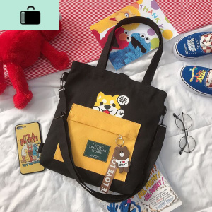 手提袋帆布包包小学生女孩拉链小号布袋子的女童可爱简易方便NEW LAKE女手包