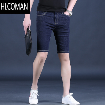 HLCOMAN24新款男装牛仔短裤男士五分裤弹力修身潮流5分休闲裤子夏季中裤