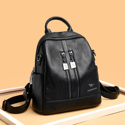 小亚天真皮单肩双肩包两用包女2020新款百搭时尚女士背包软皮包