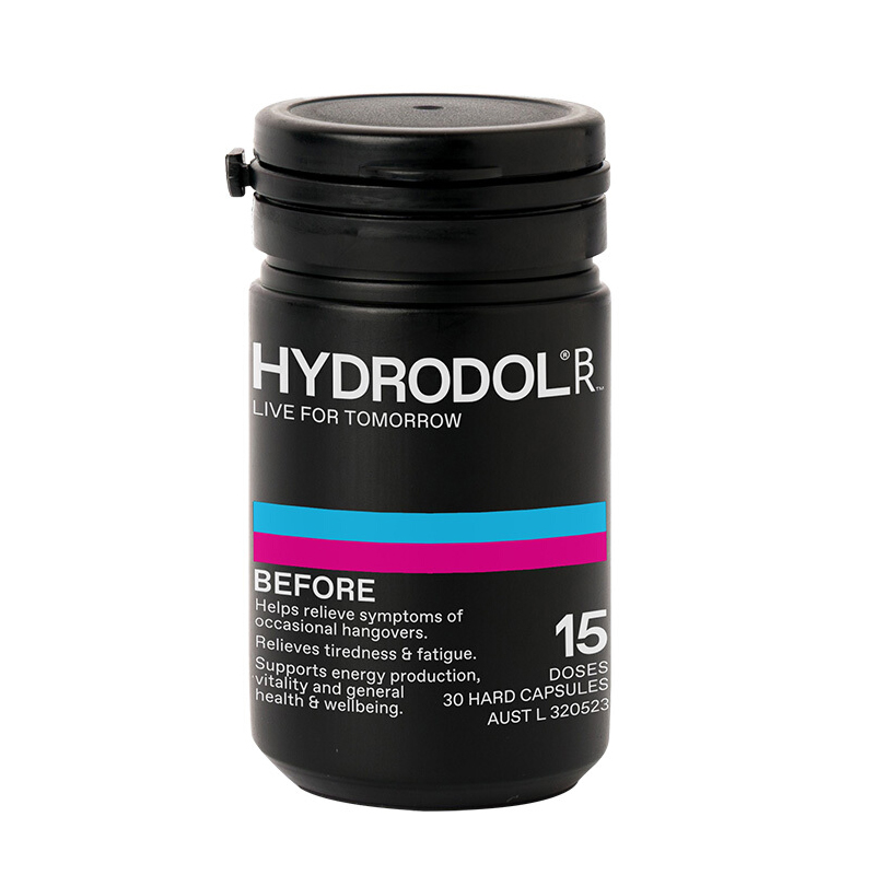 Hydrodol 酒片 (舒醒)解缓不适氨基酸 酒胶囊缓酒片 增加维生素C 30粒 15次 1盒装 澳洲进口
