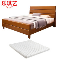 乐琪艺 实木单人床 1.5m+8cm床垫 套