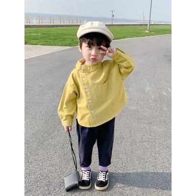 婕秘童装男童衬衣外套春秋新款洋气儿童长袖衬衫宝宝春装上衣小童薄款