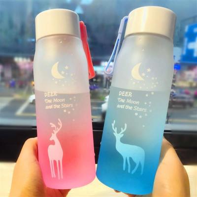 杯子男女学生韩版可爱水杯夏季防摔家用塑料杯网红ins磨砂杯