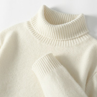 秋冬100羊毛衫男高翻领加厚毛衣宽松休闲青年针织打底套头衫大码