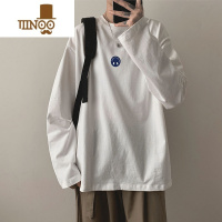 YANXU长袖t恤男潮宽松圆领内搭打底衫ins港风男士上衣百搭衣服