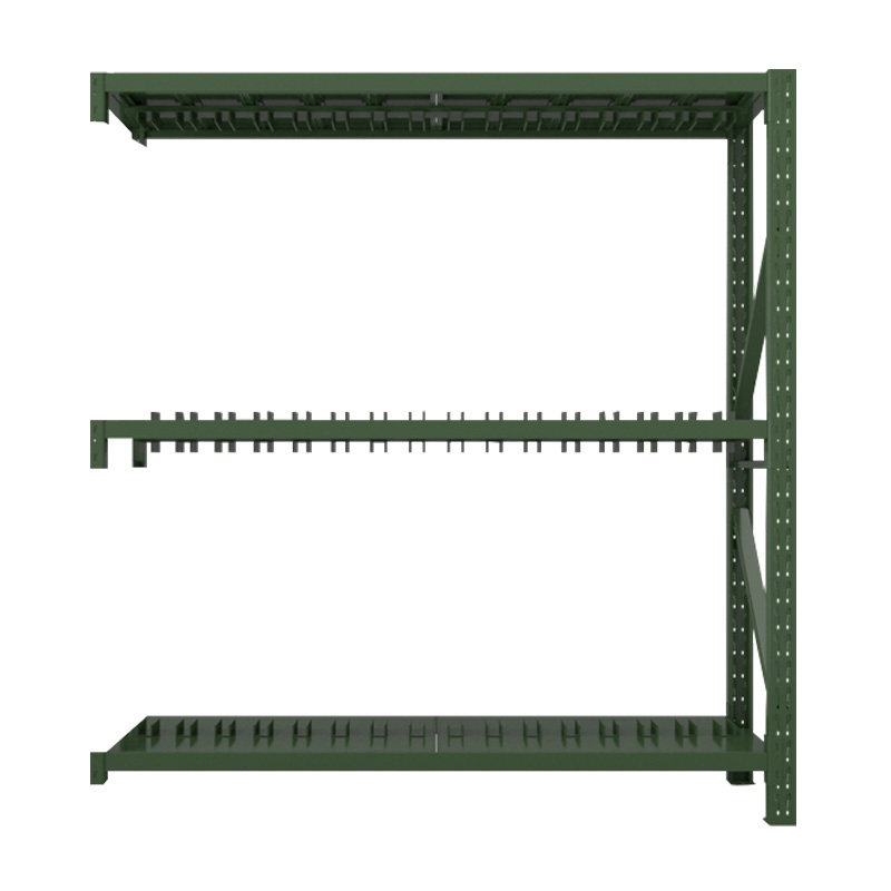 鑫升顺消防铁锹镐农具摆放架安保装备器材存放架绿色货架双层盾牌中型-副架