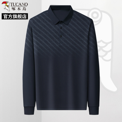 啄木鸟2025春季新款男士长袖t恤40-50岁中年爸爸装上衣父亲打底C