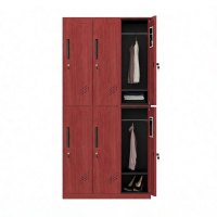 豫众诺 钢制更衣柜 红木纹六门更衣 台