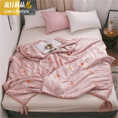 公主风天丝夏被可水洗机洗空调被爱心夏凉被单双人被芯夏季薄被子 三维工匠