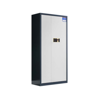 湘渭保密柜财务档案柜文件柜办公室资料储物柜保险柜通体灰框白门-指纹密码锁灰白