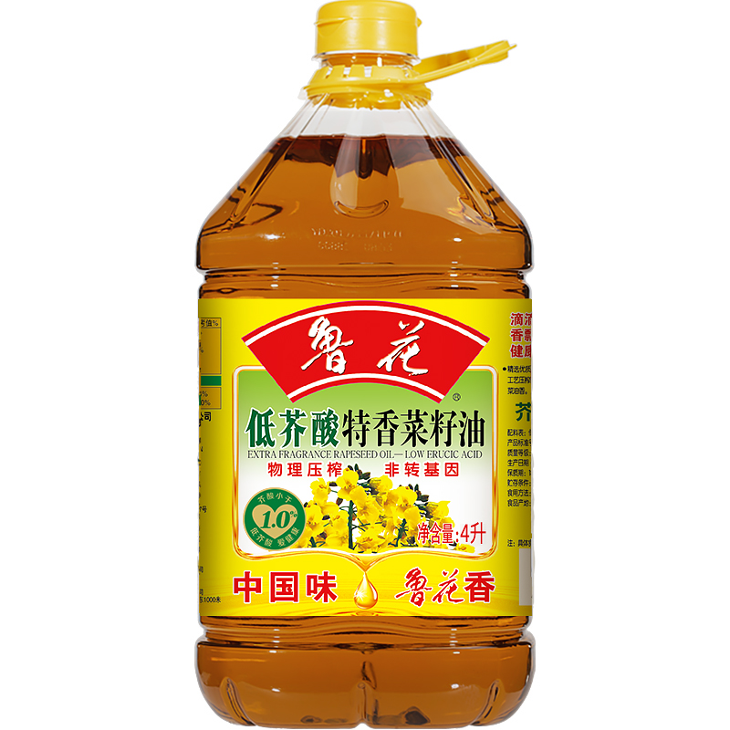 鲁花 菜籽油 低芥酸特香菜籽油 4L