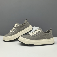 夏季男厚底透气板鞋男款潮鞋百搭冰丝布鞋欧洲站男鞋增高休闲鞋男