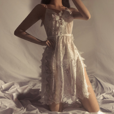 枫述性感情趣内衣诱惑睡衣服装丁字裤侧开叉蕾丝睡裙挑逗透明激情套装