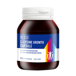 EZZ 赖氨酸 成长胶囊60粒 1瓶装 儿童少年青少年助力成长发育钙片 6岁以上儿童适用 澳洲进口