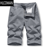 HLCOMAN休闲短裤男士夏季薄款西裤六分裤纯色中裤宽松直筒过膝皮带工装裤