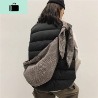 情侣ins街头男女百搭复古格子饺子包打结斜挎单肩包休闲布袋包包NEW LAKE女斜挎包