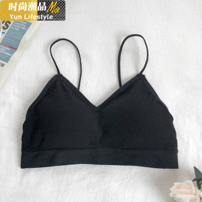 YUNWUXIN春季聚拢小吊带文胸少女无钢圈胸罩文胸内衣上衣抹胸薄款学生内搭抹胸
