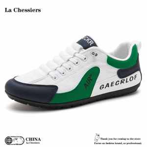 La Chessiers男鞋春秋季透气一脚蹬百搭休闲小白板鞋青少年运动软底豆豆鞋