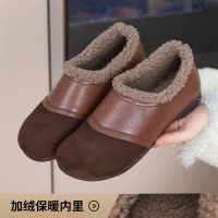 复古加绒真皮棉鞋女24冬季新款保暖舒适大码中老年毛毛妈妈鞋乐福