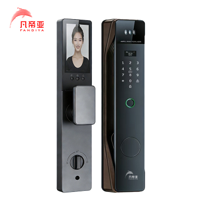 凡帝亚智能门锁FDY-F10人脸识别,远程开锁、掌纹解锁、视频通话、