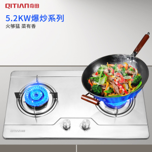 奇田(Qitian) JZT-A16-09-M10 台式嵌入式两用燃气灶 家用燃气灶 煤气炉 双炉 天然气