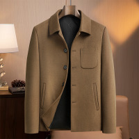 纯羊毛茄克男式青年潮流羊毛夹克100%羊毛秋冬新款加棉羊毛外套男