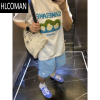 HLCOMAN美式夏季新品多巴胺尼龙速干五分裤男女休闲印花百搭速干彩色短裤