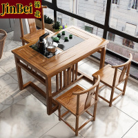 锦北阳台茶桌椅组合家用小茶台新中式茶桌简约小户型茶几 1.2米中圆茶桌+3月牙椅