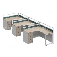 臻远ZYGW-149屏风工作卡位职员桌办公桌 F型三人位