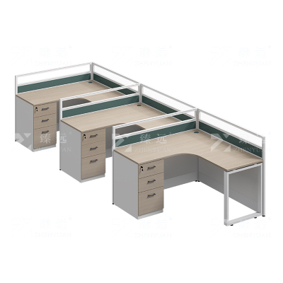 臻远ZYGW-149屏风工作卡位职员桌办公桌 F型三人位