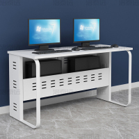 洛泰远 钢架电脑桌培训桌机房电脑桌学习桌课桌 双人位D款