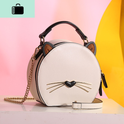2020新款潮夏季皮链条女包时尚百搭斜挎包可爱小清新手提小圆包NEW LAKE女斜挎包