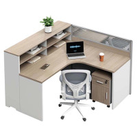 铭威盾职员办公桌员工位转角l型卡座电脑桌简约办公室桌椅组合F型单人位+活动柜+椅子