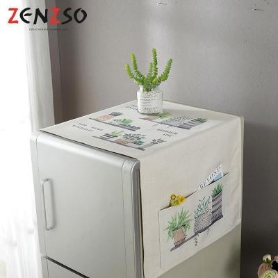 家柏饰(CORATED)北欧INS风布艺电冰箱罩单双对三四开大盖布巾布