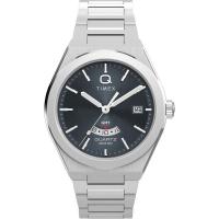 Timex /天美时多功能石英防水银灰GMT两地时腕表