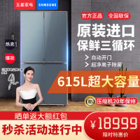 三星RF62DB9CGC3GSC大容量 615L嵌入式三循环十字多门冰箱 AI节能 触摸开门 青锦灰