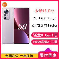[全新]小米12 Pro 8GB+256GB 紫色(细闪) 新一代骁龙8 Gen1 6.73大屏 120Hz高刷新率 支持无线充电 游戏拍照手机(含电源)
