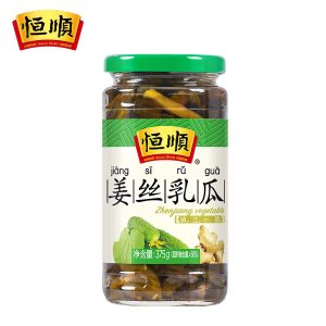 恒顺姜丝乳瓜小菜瓶装375克国产开胃小菜清爽解腻即食零食