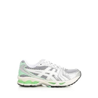 ASICS跑步鞋中性缓震舒适支撑稳定环保材料轻便透气白色绿色配色